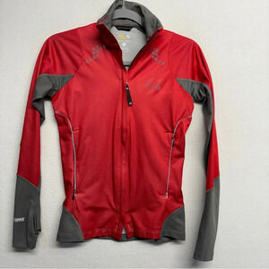 Mountain Hardwear Red Air Shield Full Zip Jacket Size XS Hiking Running B0805